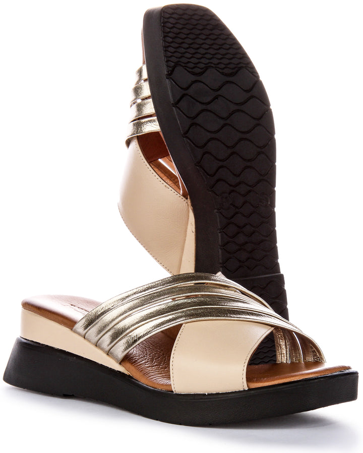 Aurea Soft Footbed Wedges In Beige