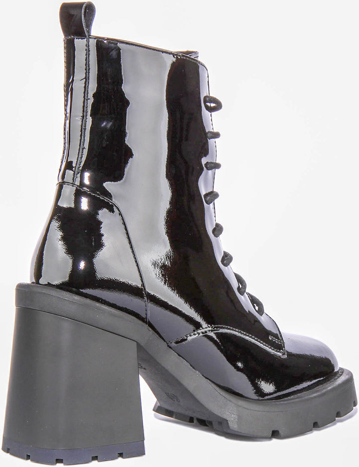Lottie Ankle Boots In Black Patent