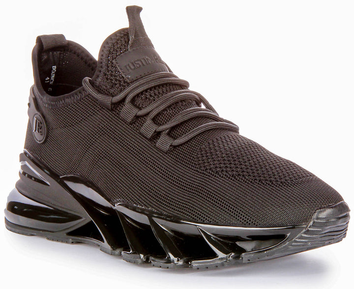 Bounce 5 Lace up Trainers In Black