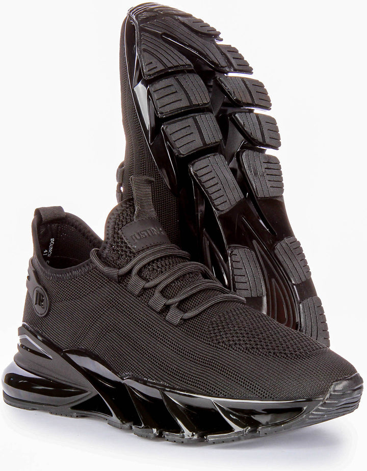Bounce 5 Lace up Trainers In Black