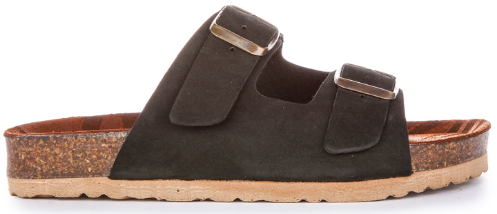 Jream Mule 2 Buckle Sandals In Black