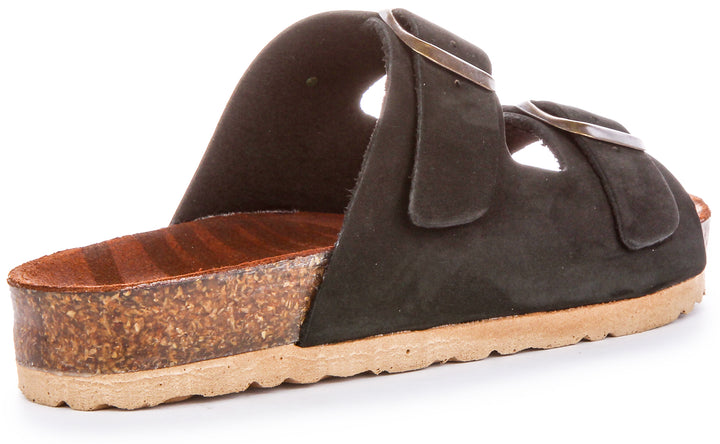 Jream Mule 2 Buckle Sandals In Black