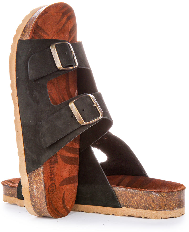 Jream Mule 2 Buckle Sandals In Black