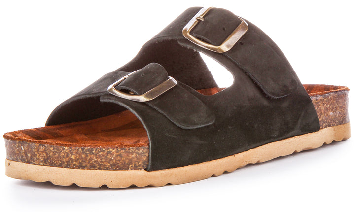 Jream Mule 2 Buckle Sandals In Black