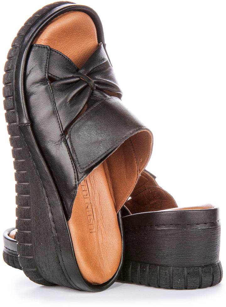 Sloane Soft Footbed Wedge Sandals In Black
