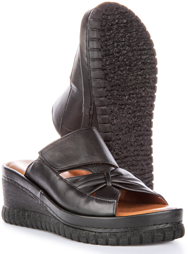 Sloane Soft Footbed Wedge Sandals In Black