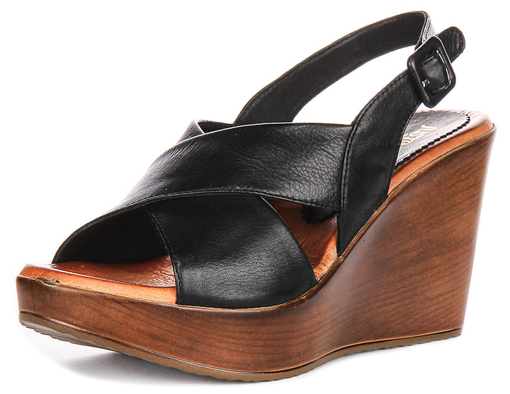 Celeste Wedges Sandals In Black