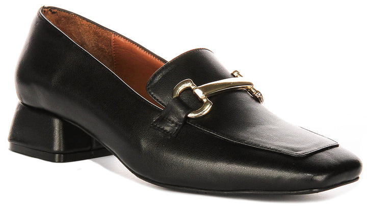 Lane Heeled Loafer In Black