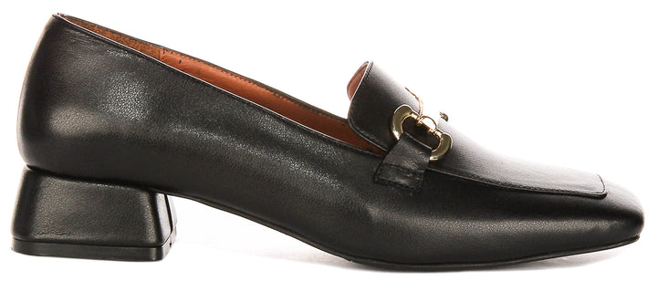Lane Heeled Loafer In Black