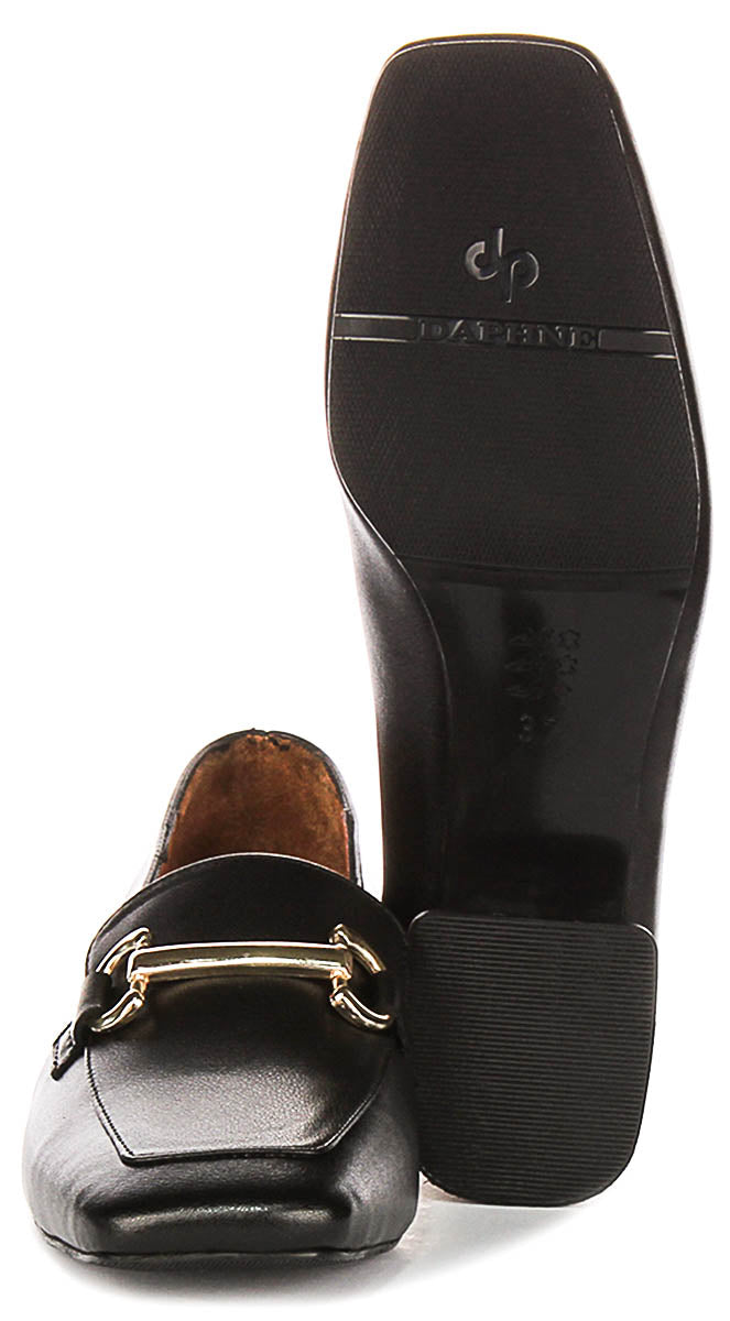 Lane Heeled Loafer In Black