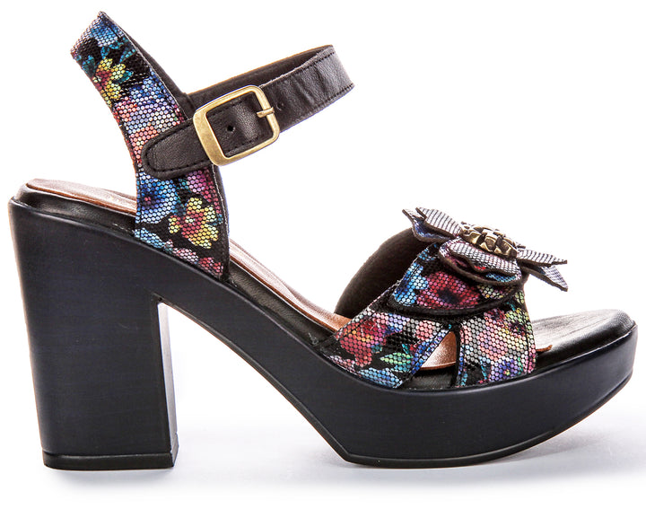 Sunny Heel Shoes In Black Flower
