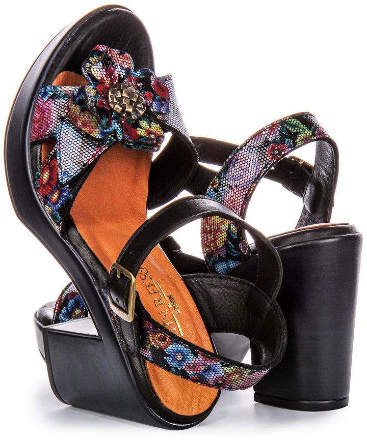 Sunny Heel Shoes In Black Flower