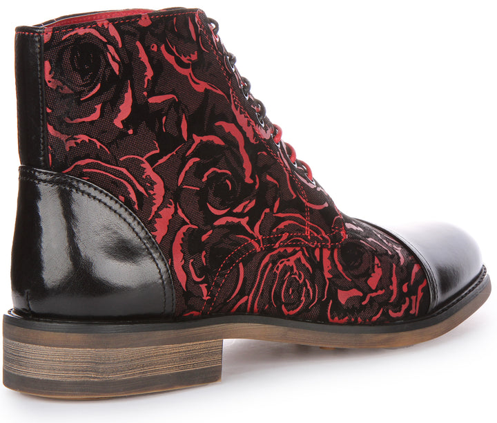 Toby Ankle Boots In Black Red