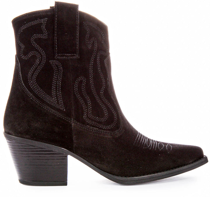 Nova Suede Ankle Boots In Black Suede