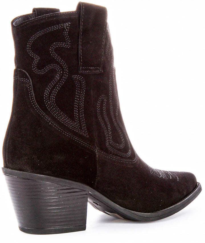 Nova Suede Ankle Boots In Black Suede