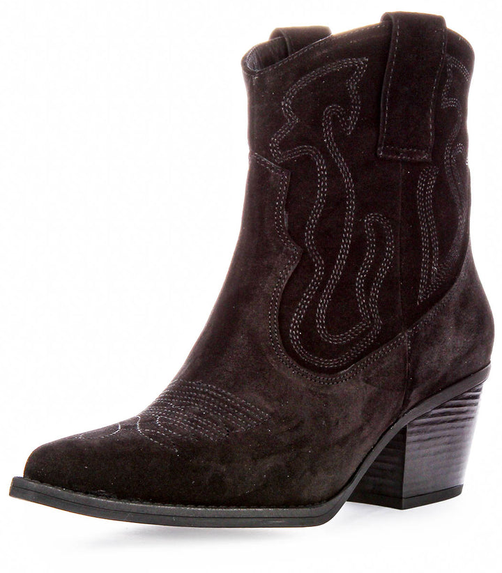 Nova Suede Ankle Boots In Black Suede