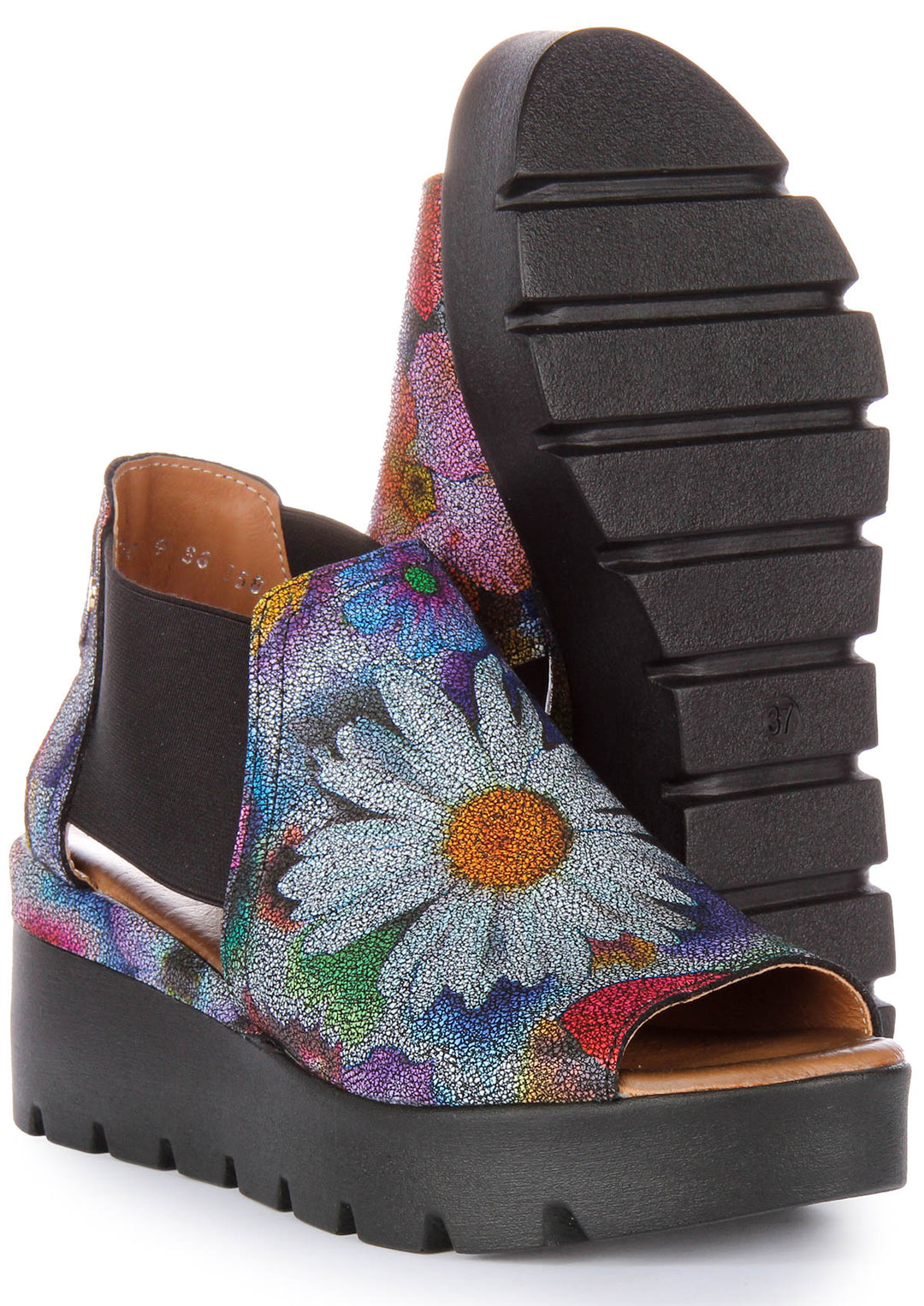 7100 Chelsea Sandals In Black Floral