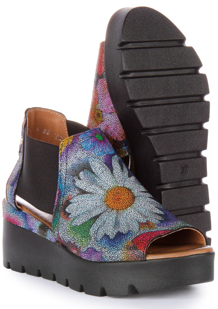 7100 Chelsea Sandals In Black Floral