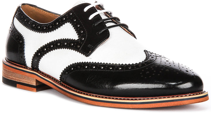 Kai 2 In Black White Brogues for Women