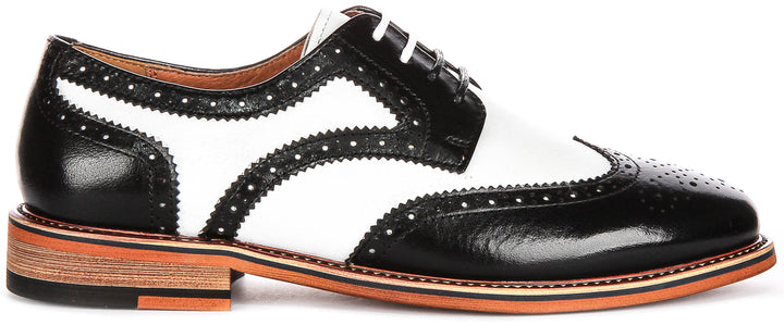 Kai 2 In Black White Brogues for Women