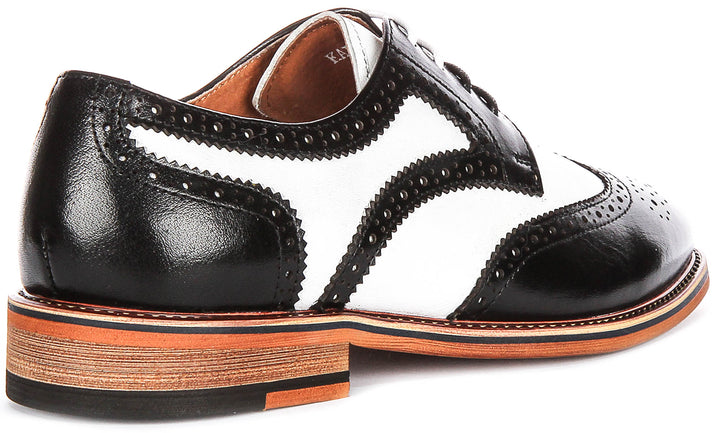 Kai 2 In Black White Brogues for Women