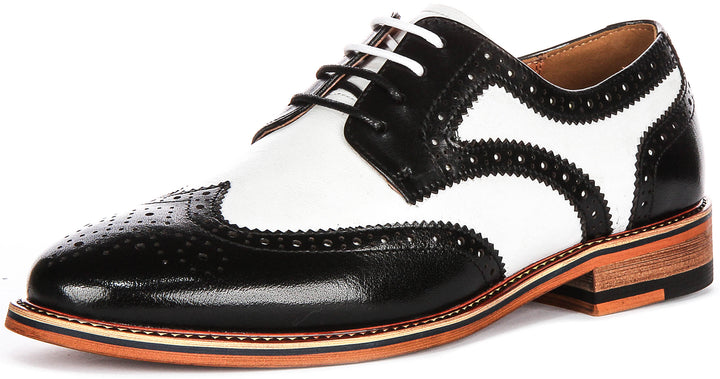 Kai 2 In Black White Brogues for Women
