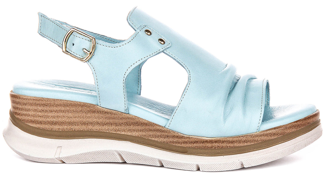Molly Wedge Sandals In Blue