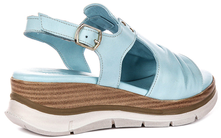 Molly Wedge Sandals In Blue