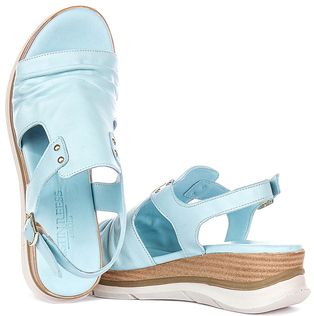 Molly Wedge Sandals In Blue