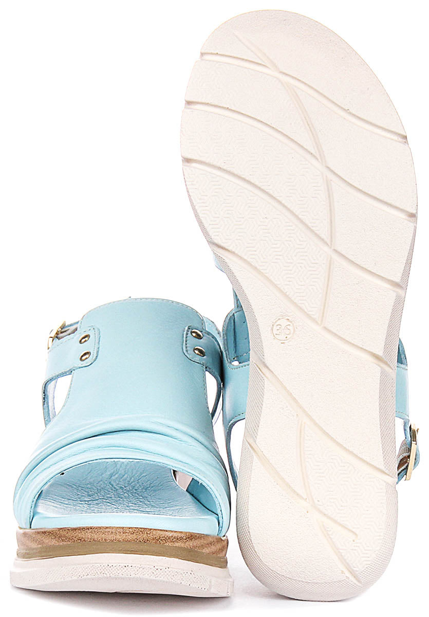Molly Wedge Sandals In Blue