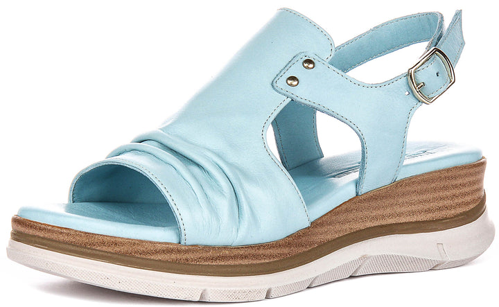 Molly Wedge Sandals In Blue