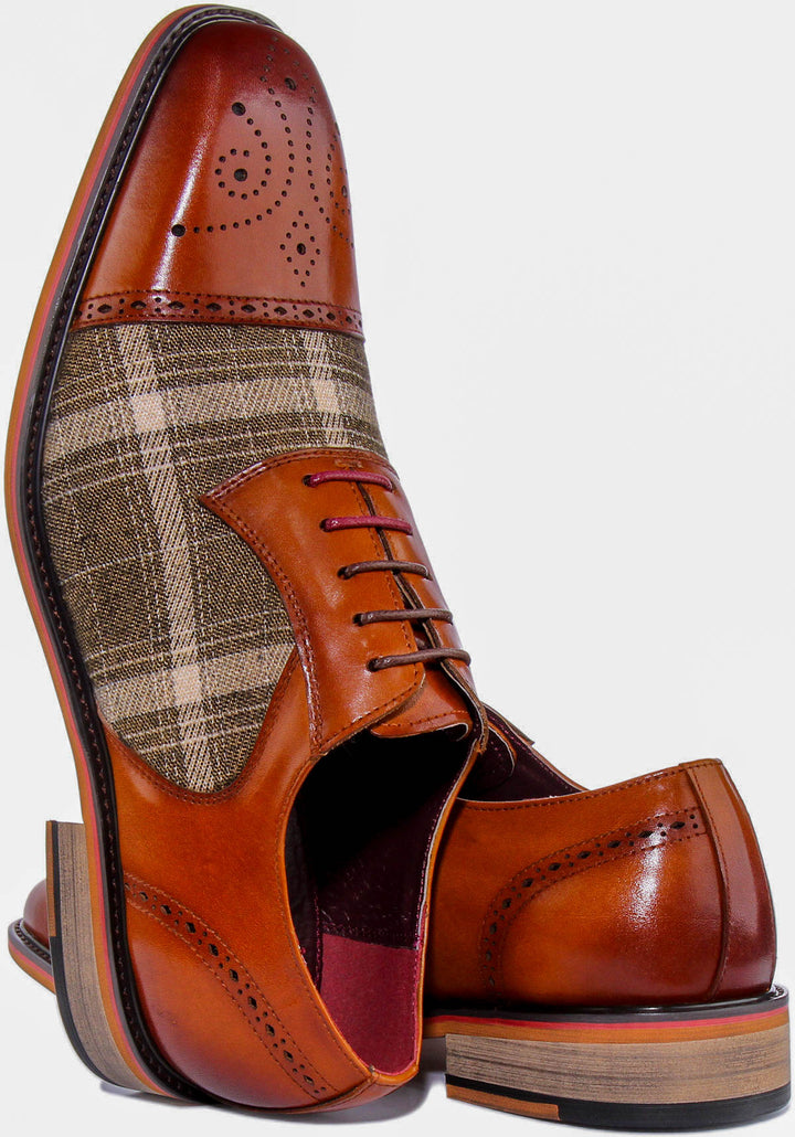 Major Check Brogues In Brown
