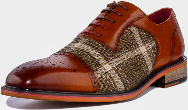 Major Check Brogues In Brown