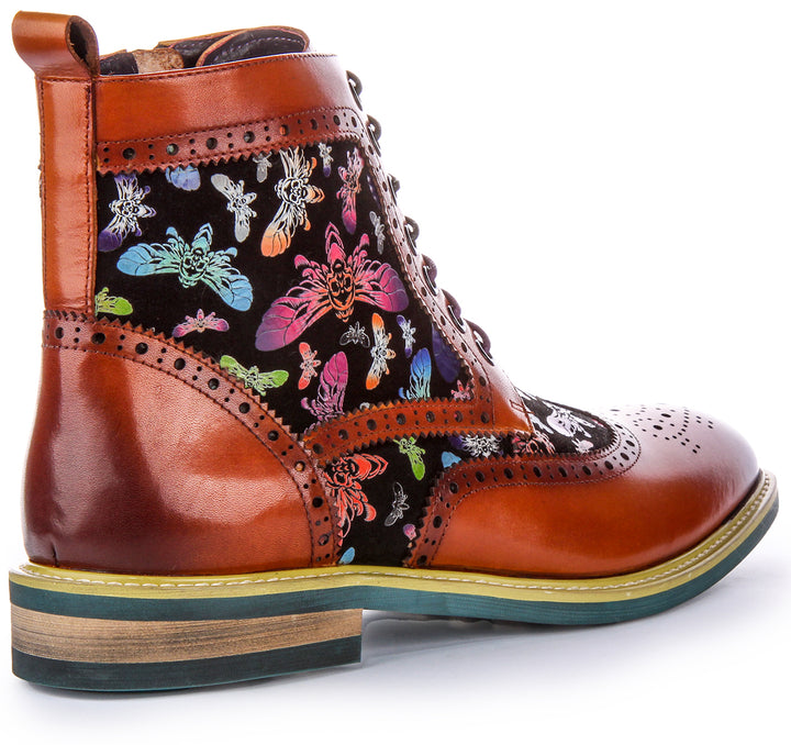 Hi Kennedy Evil Butterfly Print Boots In Brown