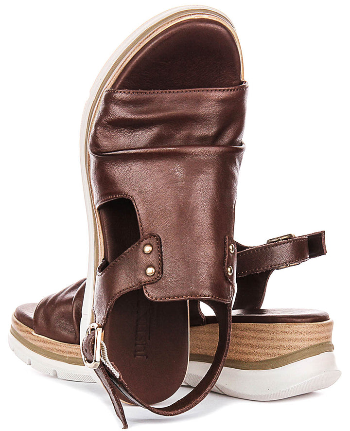 Molly Wedge Sandals In Brown