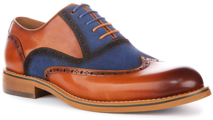 Santiago In Brown Blue Brogues