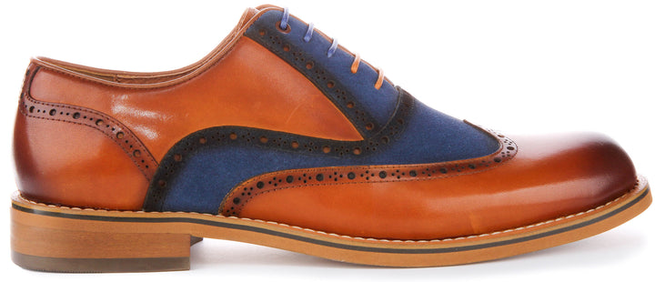 Santiago In Brown Blue Brogues