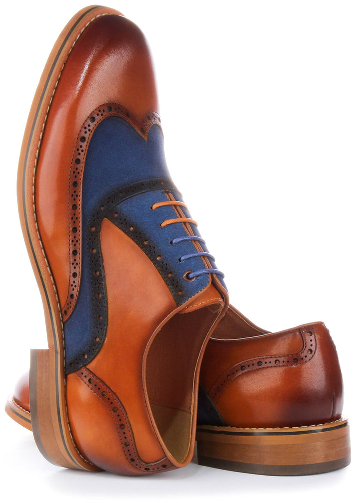 Santiago In Brown Blue Brogues