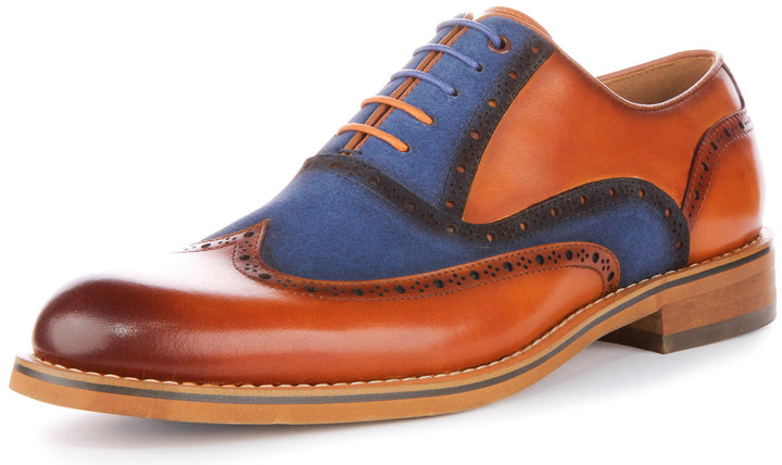 Santiago In Brown Blue Brogues