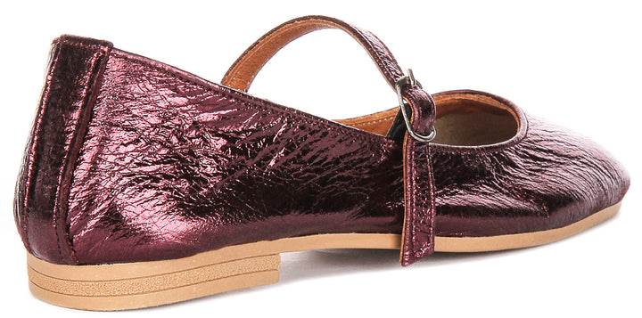 Dolly Mary Jane In Purple Metallic Leather