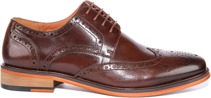 Nick Lace up Brogue In Dark Brown