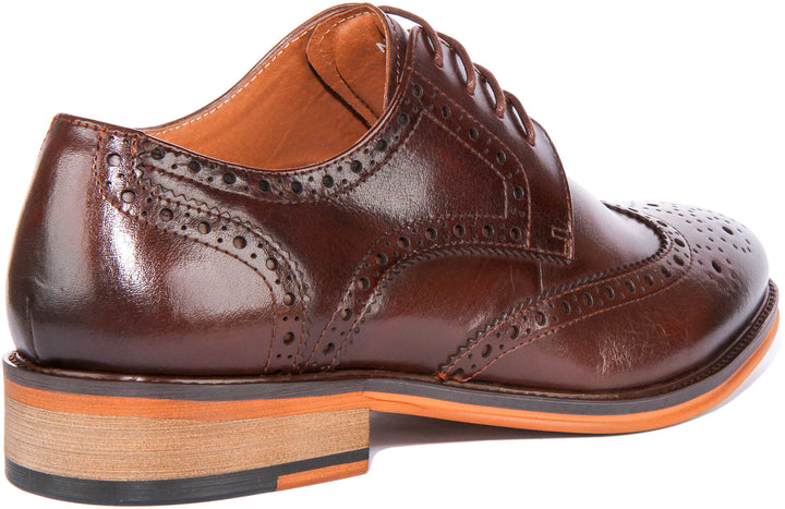 Nick Lace up Brogue In Dark Brown
