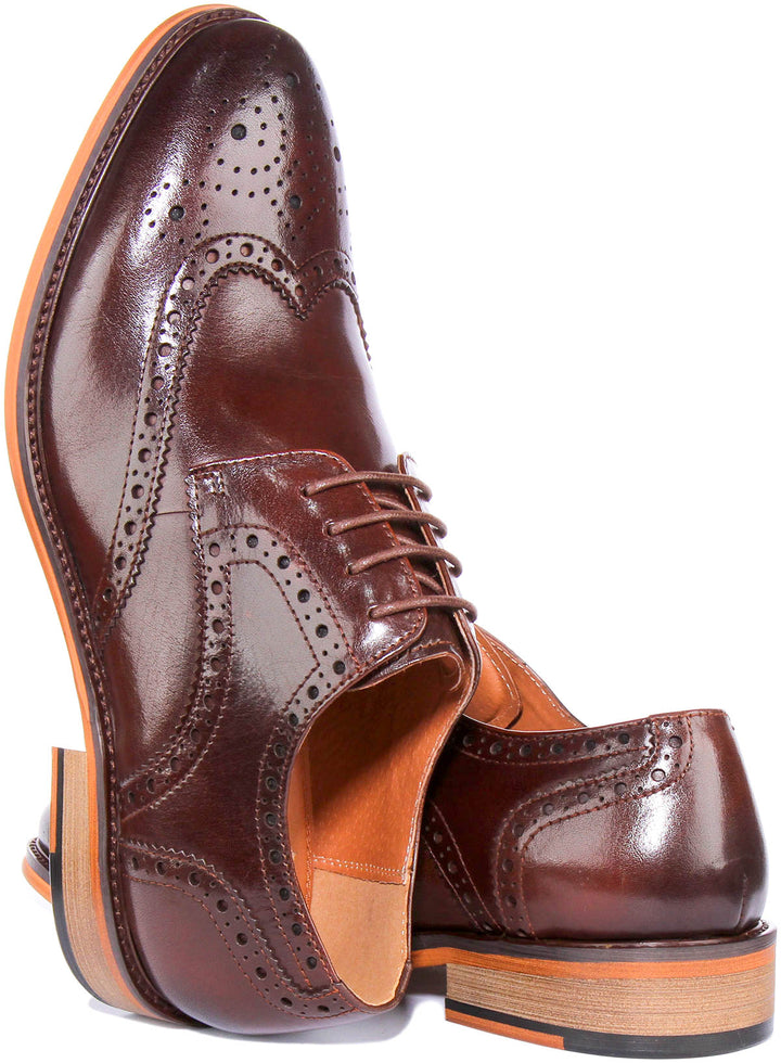 Nick Lace up Brogue In Dark Brown