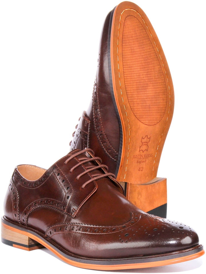 Nick Lace up Brogue In Dark Brown