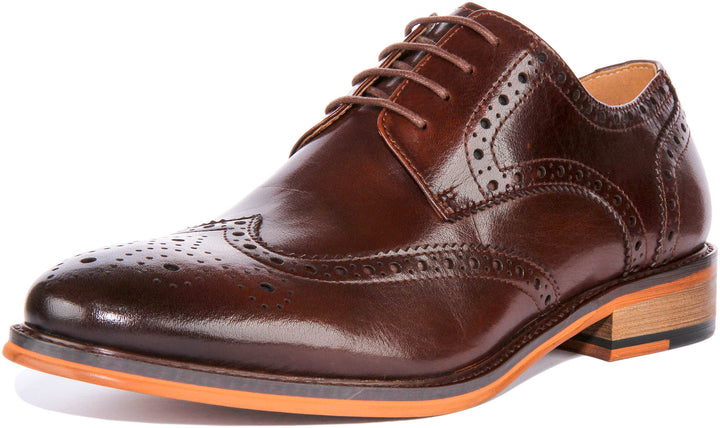Nick Lace up Brogue In Dark Brown