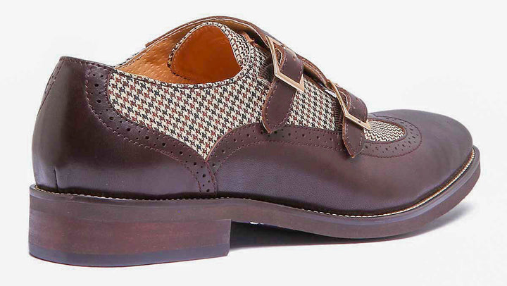 Gabby Leather Monk Shoe In Coffee