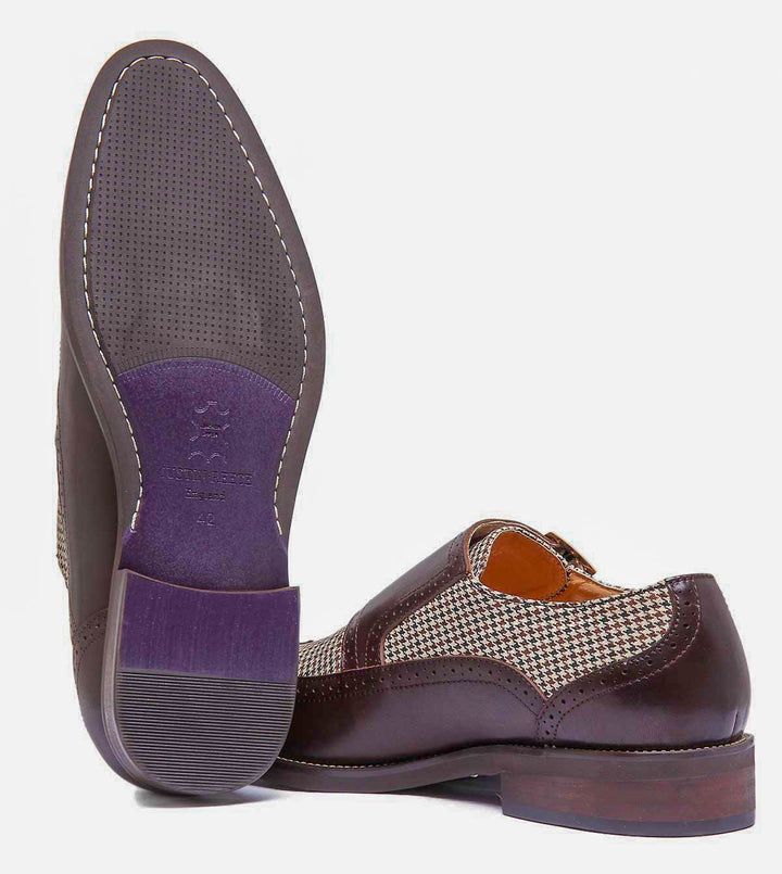 Gabby Leather Monk Shoe In Coffee