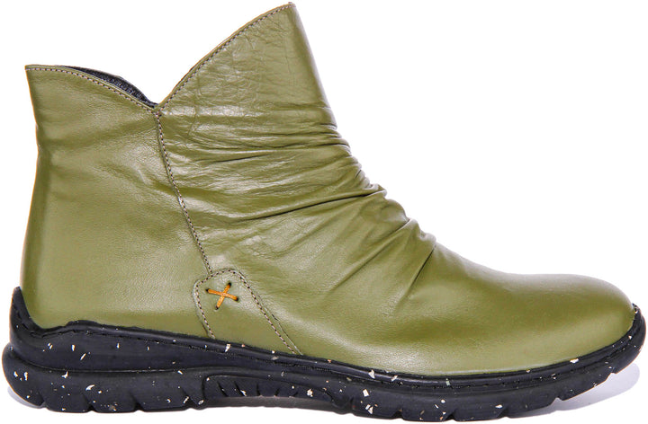 Mia Soft ankle Boots In Green