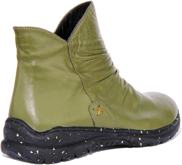 Mia Soft ankle Boots In Green