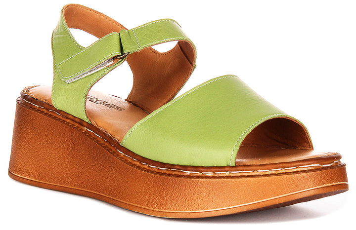 Petal Platform Sandals In Green